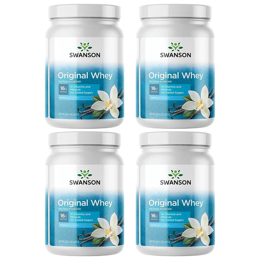 Swanson Original Whey Protein Powder with Vitamins Sports Nutrition Muscle Workout 2 lbs 4.5 Ounces (1,035 g) (4 Pack)