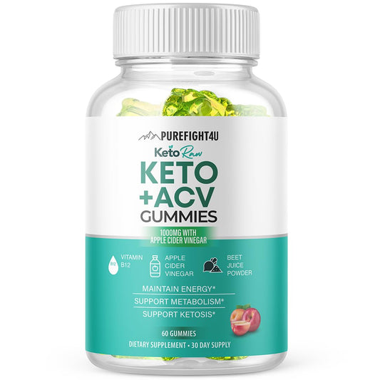 KetoRaw Keto +ACV Gummies | Apple Cider Vinegar Gummies, ACV Support, Advanced Weight Loss, 1000mg | Dietary Supplement 60 Gummies