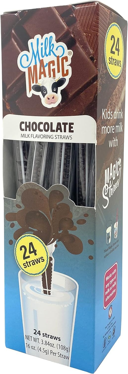 Milk Magic Chocolate Milk Flavoring Straws  Box of 24 Milk Straws