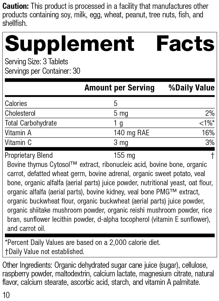 Standard Process Inc. Congaplex (Chewable) - Whole Food RNA Supplement, Antioxidant, Immune Support with Thymus, Shiitake, Reishi Mushroom Powder, Organic Sweet Potato, Wheat Germ - 90 Tabs