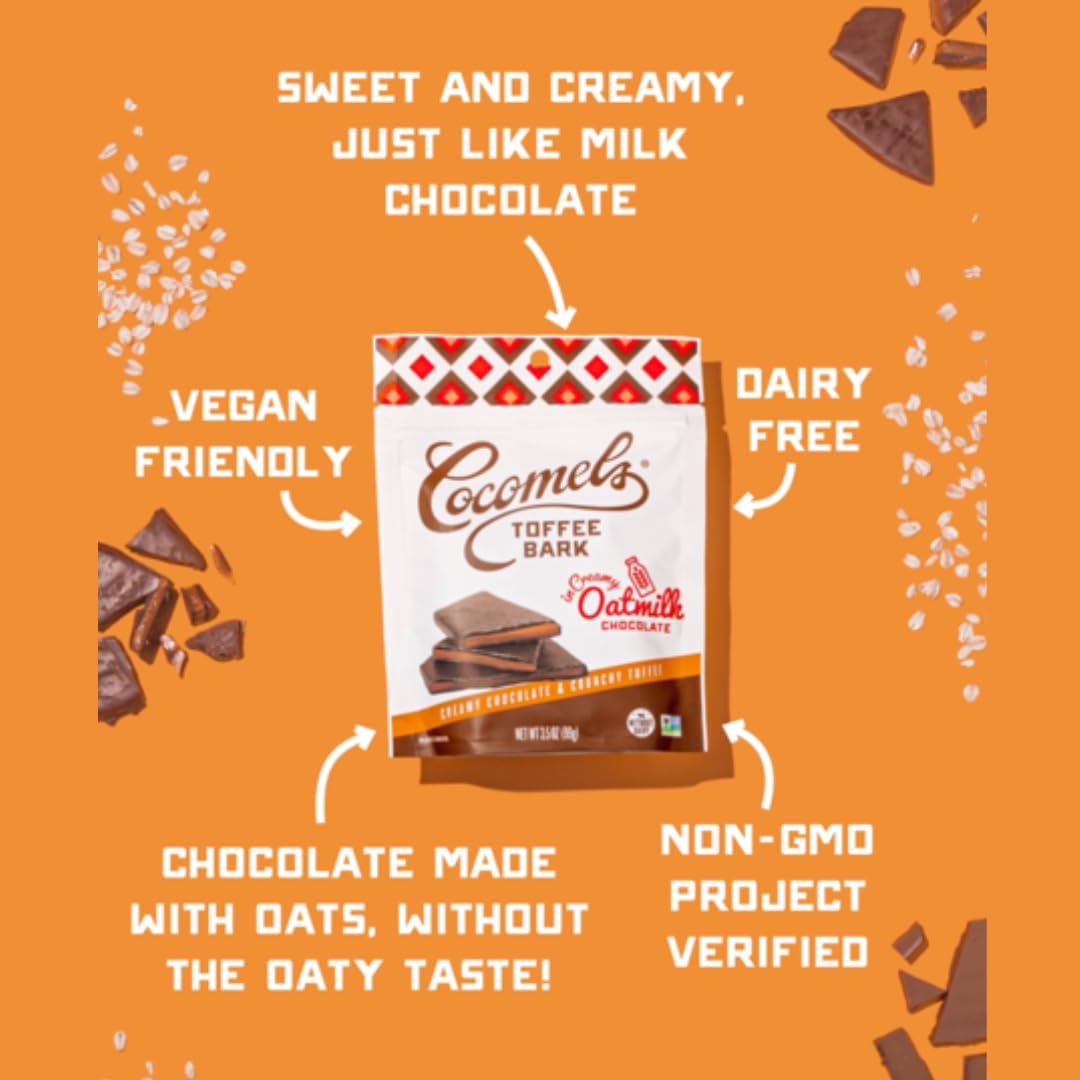 Cocomels Oatmilk Chocolate Covered Toffee Bark 35oz 6 Pack