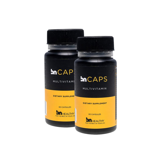 BN Caps - Multivitamin Capsule with 22 Essential Nutrients: Vitamins A, B-6, B-12, C, D3, E, K, Biotin, Iron & Zinc, Supports Men & Women Overall Health, 120 Capsules, 120 Days Supply (2 Pack)