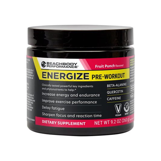 BODi Energize Pre Workout Powder - Beta-Alanine, Quercetin & Low-Dose Caffeine Formula for Enhanced Energy & Focus, Increase Energy & Endurance Supplement, Fruit Punch, 40 Servings