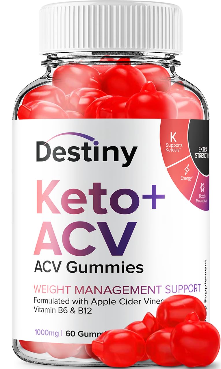 Destiny Keto ACV Gummies - Advanced Formula Destiny Keto Plus ACV Gummies, Weight Management,Destiny ACV Dietary Supplement Men Women (60 Gummies)