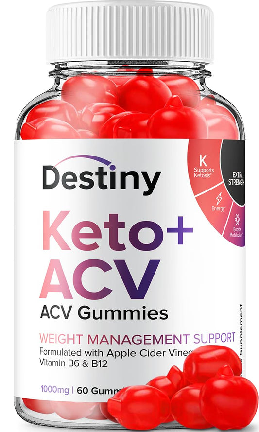 Destiny Keto ACV Gummies - Advanced Formula Destiny Keto Plus ACV Gummies, Weight Management,Destiny ACV Dietary Supplement Men Women (60 Gummies)