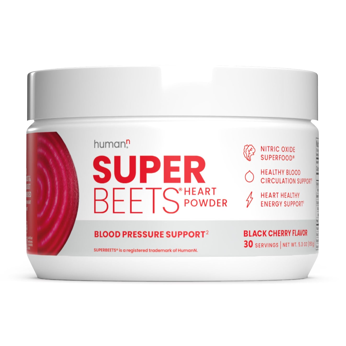 HumanN SuperBeets Beet Root Powder - Non-GMO Beetroot Superfood - Nitric Oxide Supplement for Heart Health, Circulation & Blood Pressure Support - Black Cherry, 30 Servings