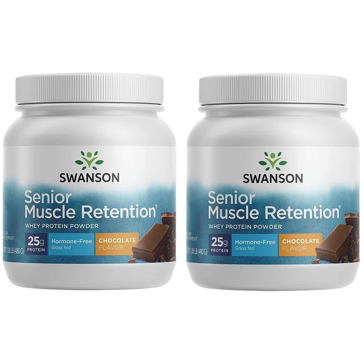 Swanson Senior Muscle Retention Protein Powder - Chocolate 1.06 lb (480 g) Pwdr (2 Pack)