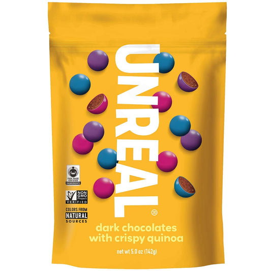 Unreal Candy Coated Chocolate Crispy Quinoa Gems Bag 5 Ounce