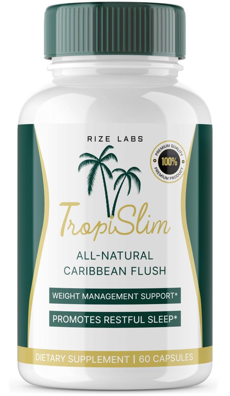 rize labs - Tropislim All Natural Caribbean Flush, Weight Loss Supplement, Slimming Capsules for Women, Healthy Lifestyle + Leaner Physique (60 Capsules)