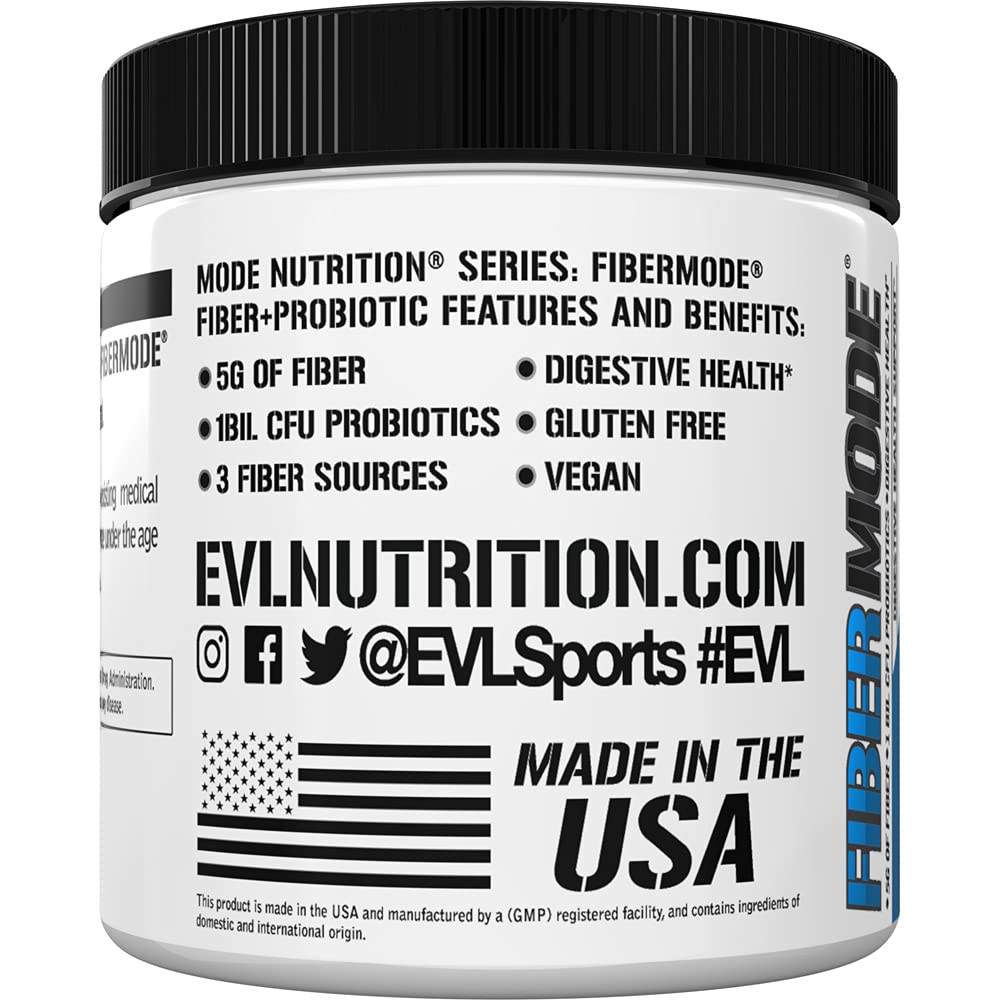 Evlution Nutrition FiberMode - Fiber + Probiotic Powder - Digestive Health & Immune Support - 1bil CFU Probiotics + 5g Fiber - Gluten Free & Vegan - Unflavored - Dietary Supplement - 30 Servings