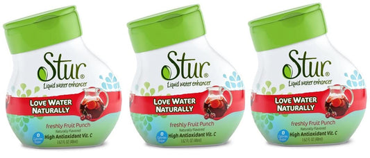 Stur Liquid Water Enhancer sweetened with Stevia  High in Vitamin C  Antioxidants  Sugar Free  Daily Hydration  Workout Recovery  Zero Calories  Keto  Vegan Freshly Fruit Punch