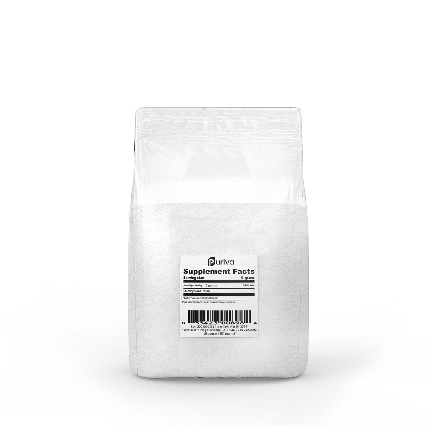 Puriva Nutrition Inulin Powder, from Chicory Root, 1 Pound