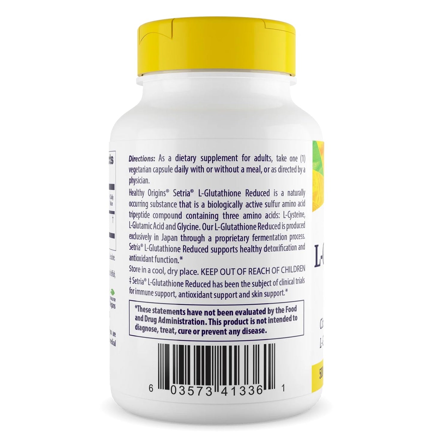 Healthy Origins L-Glutathione 500 mg (Setria, Non-GMO, Gluten Free, Antioxidant, Immune Support, Skin Support), 150 Veggie Caps