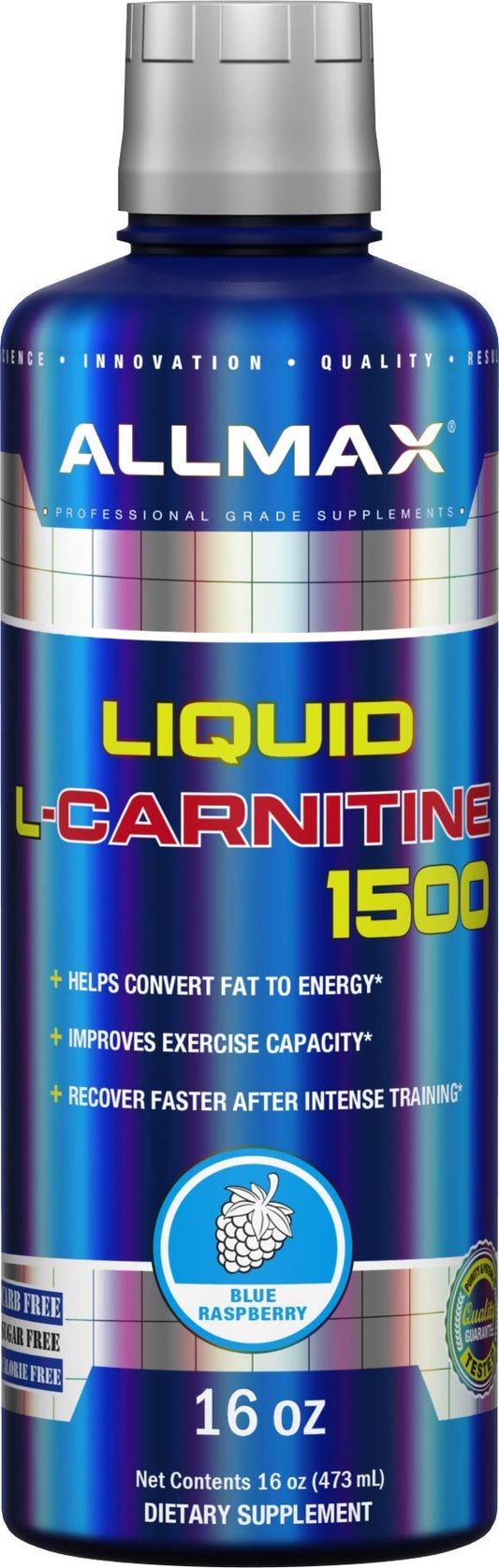 ALLMAX Nutrition Liquid L-Carnitine 1500, Blue Raspberry, 16 oz (473 ml)