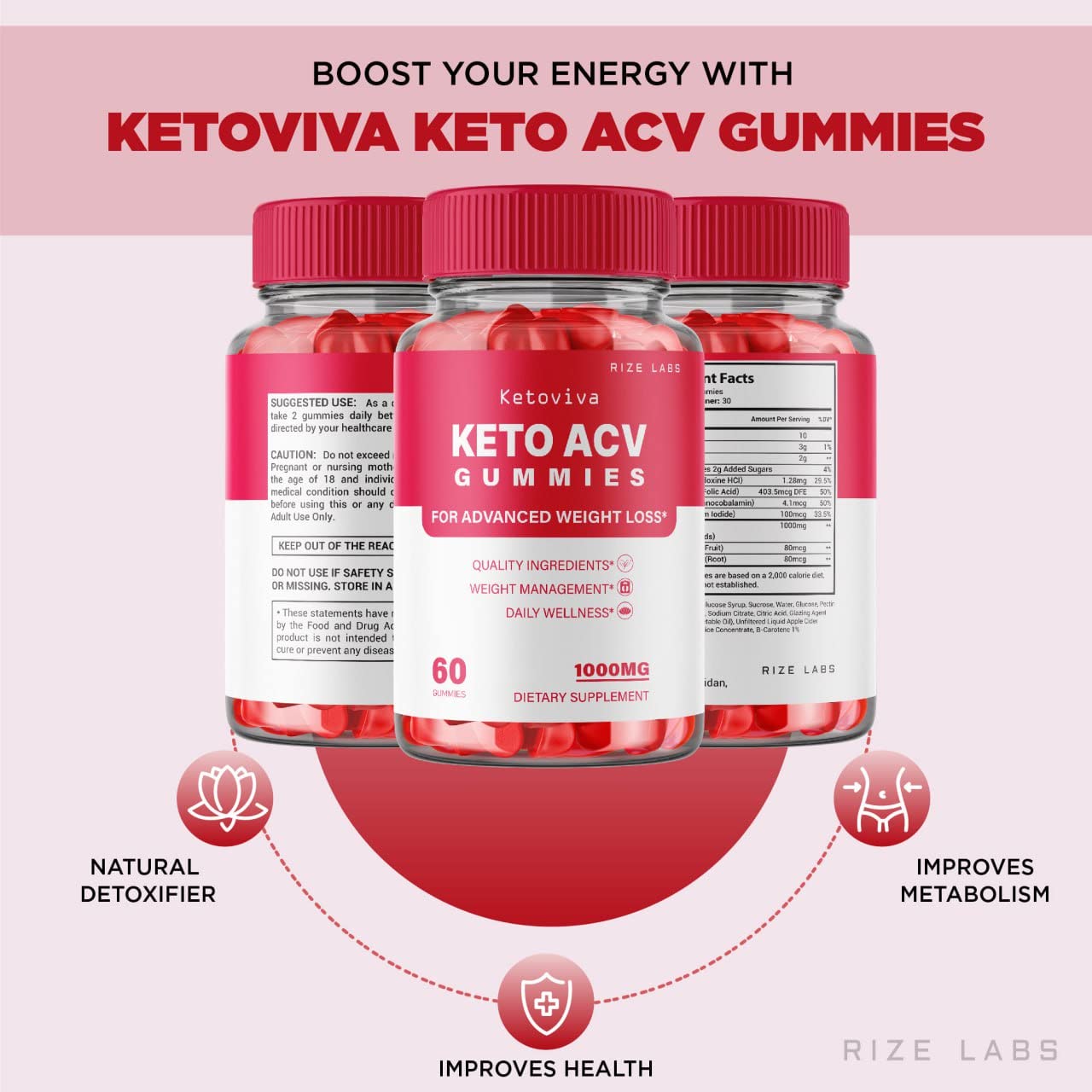 rize labs - Ketoviva Keto ACV Gummies for Advanced Weight Loss with Apple Cider Vinegar, Supplement Helps in Reducing Belly Fat, for Extra Strength (180 Gummies)
