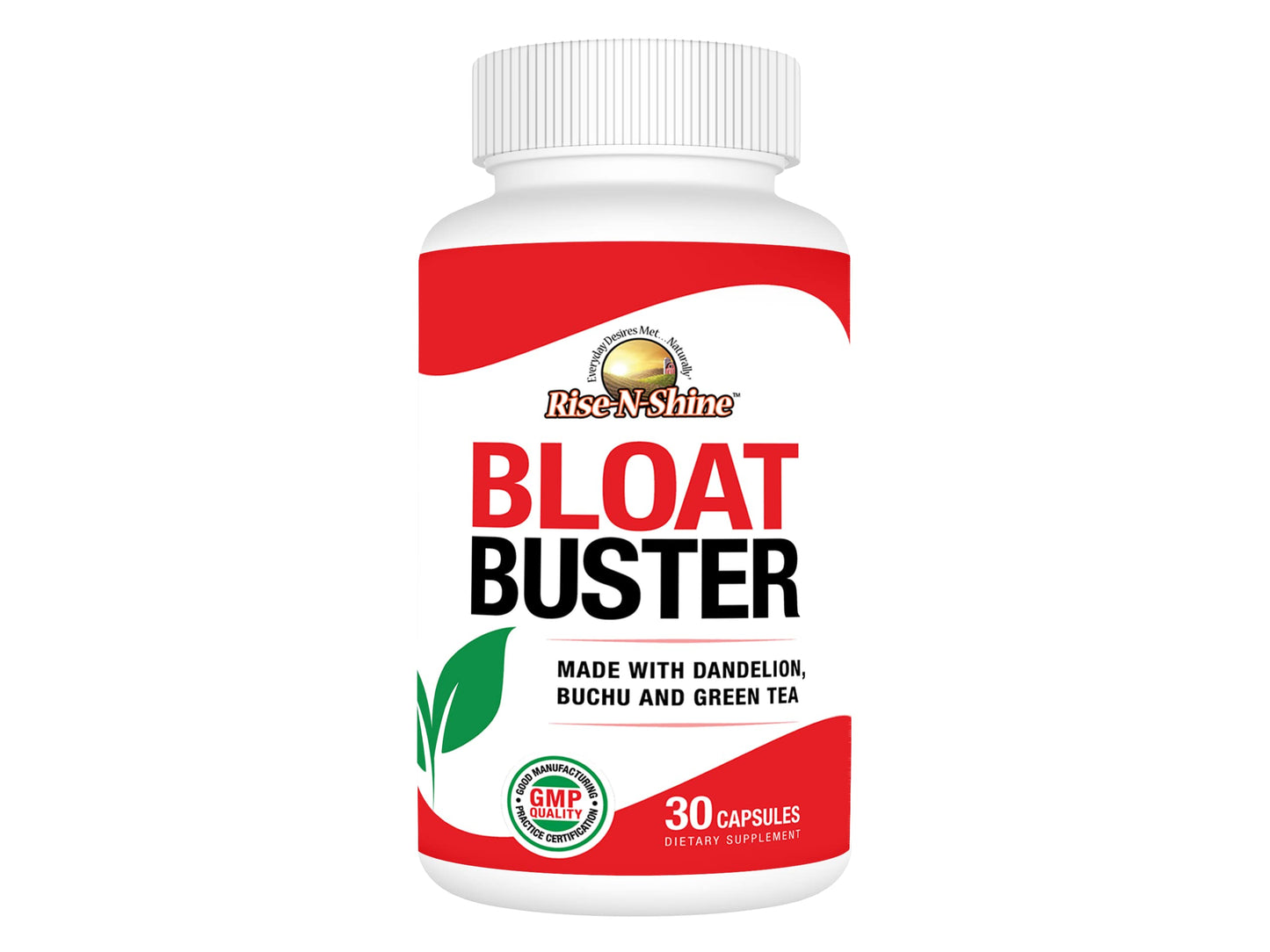 Rise-N-Shine Bloat Buster Water Pills with Dandelion, Green Tea, Apple Cider Vinegar and More to Help Water Retention and Bloating 30 Count