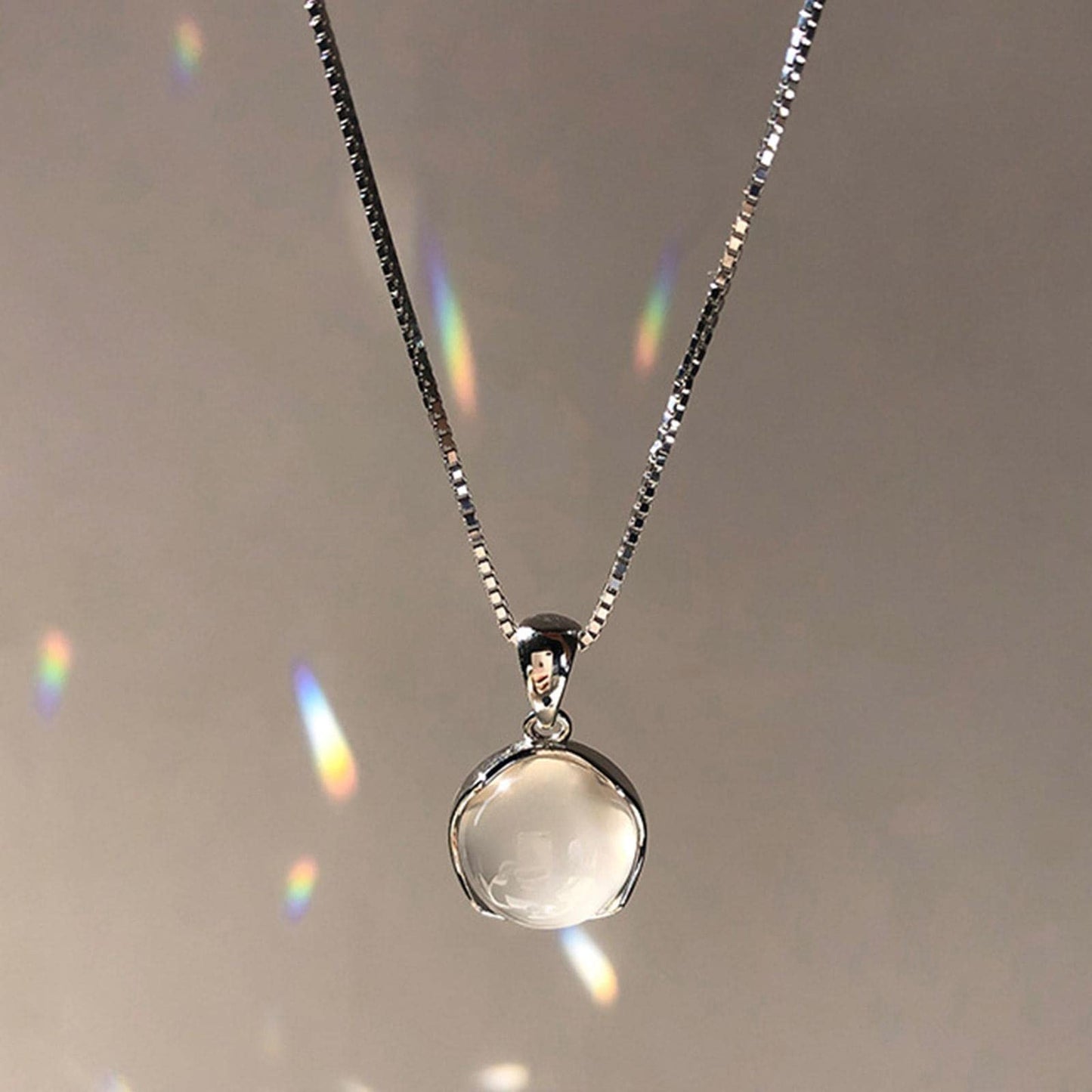 DHliIQQ Crystio Moonstone Therapeutic Neckchain,Lymph Detox Slimming Neckchain,Moon Stones Necklaces Jewelry for Women