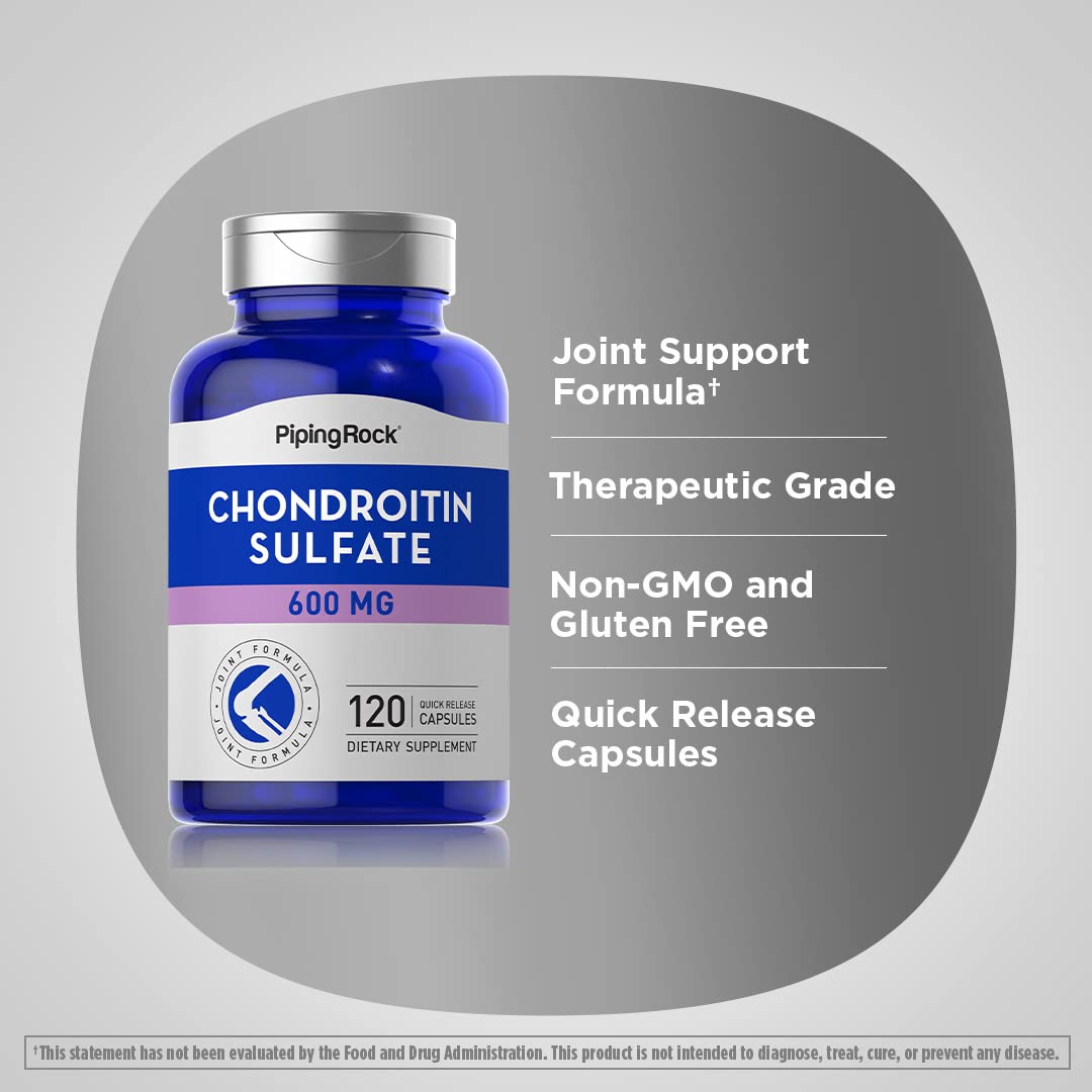 Piping Rock Chondroitin Sulfate Supplement | 600mg | 120 Capsules | Non-GMO, Gluten Free Supplement
