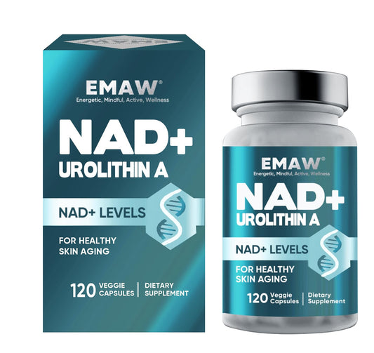 EMAW NAD+ Supplement 1500MG, 120 Capsules with Urolithin A 300MG, NMN Alternative Supports Anti Aging, Powerful Complex Blend for Cellular Repair & Brain Boost