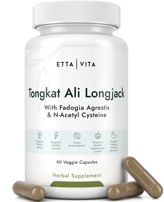 Potent Longjack - Tongkat Ali & Fadogia Agrestis Supplement for Men & Womens Energy, T Support, Lean Muscle Growth & Recovery, Hormonal Balance, Pre-Workout with Vegan NAC Liver Detox & Cleanse