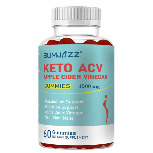 Bumjazz Keto ACV Gummies Boost Mаtabolism with Apple Cider Vinegar Keto Supplements - Gluten-Free - Formula for Men & Women - 1500mg - 60 Counts