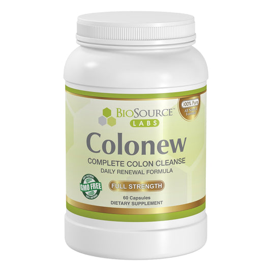 BioSource Labs Colonew Complete Colon Cleanse Natural Detox Supplement for Daily Digestive Health, Renewal Formula - (60 Capsules)