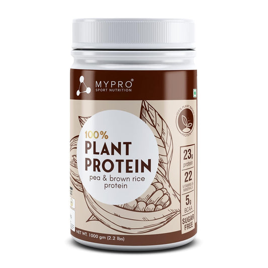 My;pro Sport Nutrition Plant Protein Powder Pea & Brown Rice Protein (23g Protein,22 Vitamins & Minerals,5g BCAA) Plant Based Vegan Protein Supplement for Men & Women (Chocolate Flavour -1000 Gm)