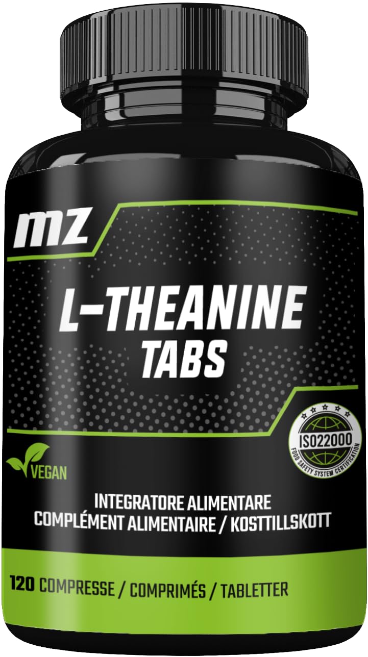 L-Theanine 200 mg - 120 Vegan Tablets - 4 Months Supply - Amino Acid Supplement for Daily Mental Calm and Clarity - by MZ