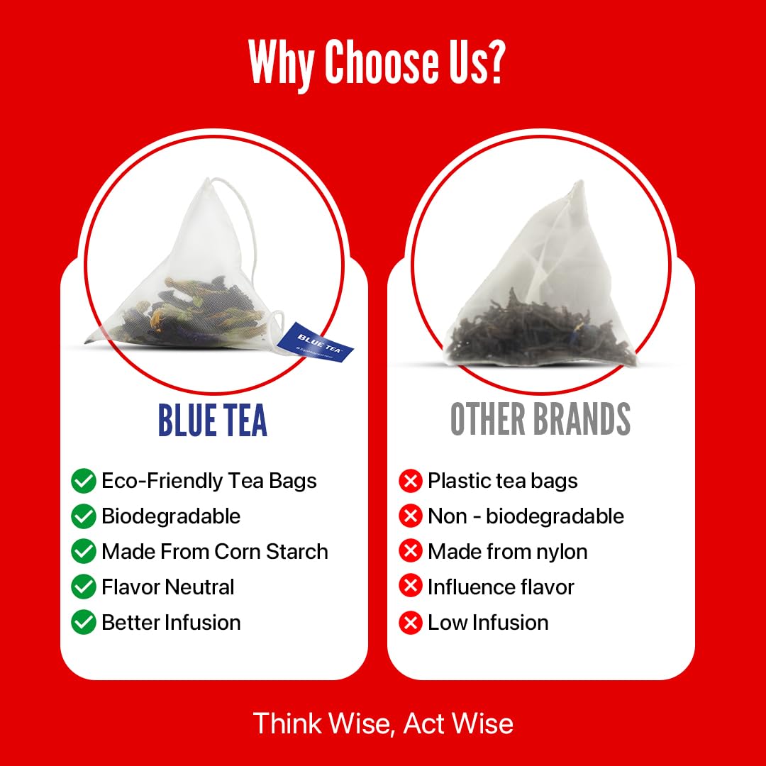 BLUE TEA  Hibiscus Cinnamon Herbal Tea  60 Tea Bags  PRIME SAVINGS DAY  TANGY  SPICY  Caffeine  Free  Farm Packed  Flower Based  Vegan  Gluten Free  NonGMO  EcoConscious Ziplock Pouch