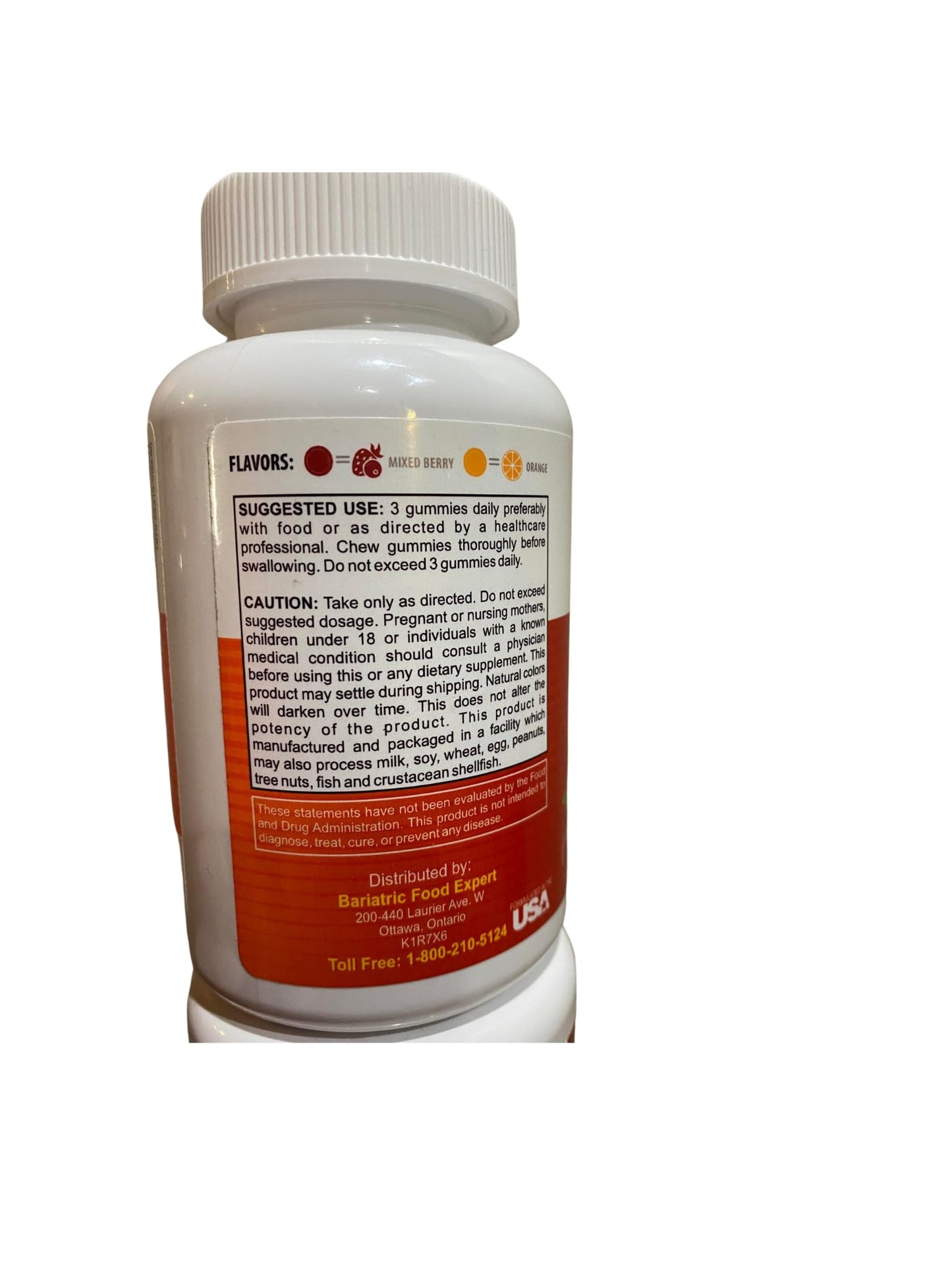 Bariatric Expert Fiber Vitamin - Fast-Melting Dietary Supplement for Adults Post Bariatric Surgery, 60 Count