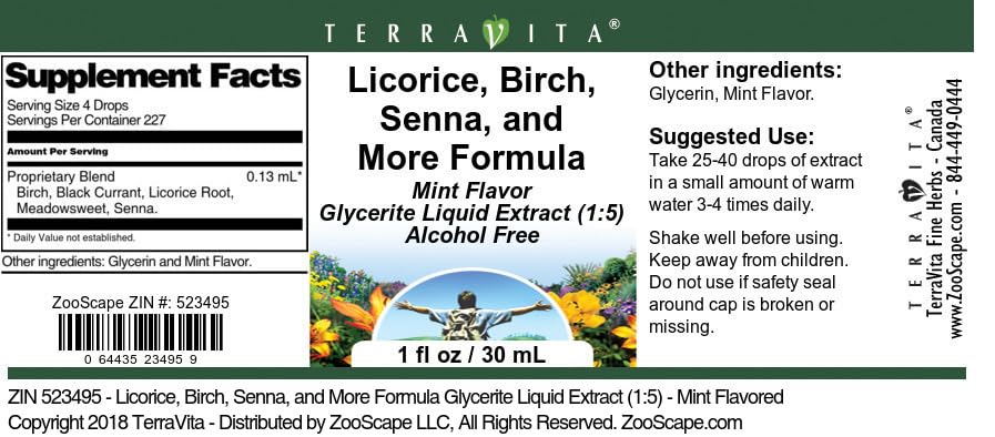 Bowel Cleansing Formula Glycerite Liquid Extract (1:5) - Mint Flavored (1 oz, ZIN: 523495) - 3 Pack