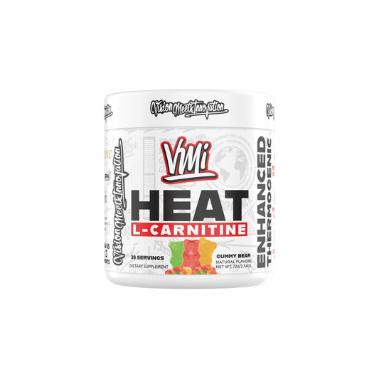 Heat L-Carnitine Powder Enhanced Thermogenic | 1500 mg L-Carnitine | Maximum Absorption Formula | Great Taste for Men & Women | 30 Servings (30 Serving, Gummy Bear)