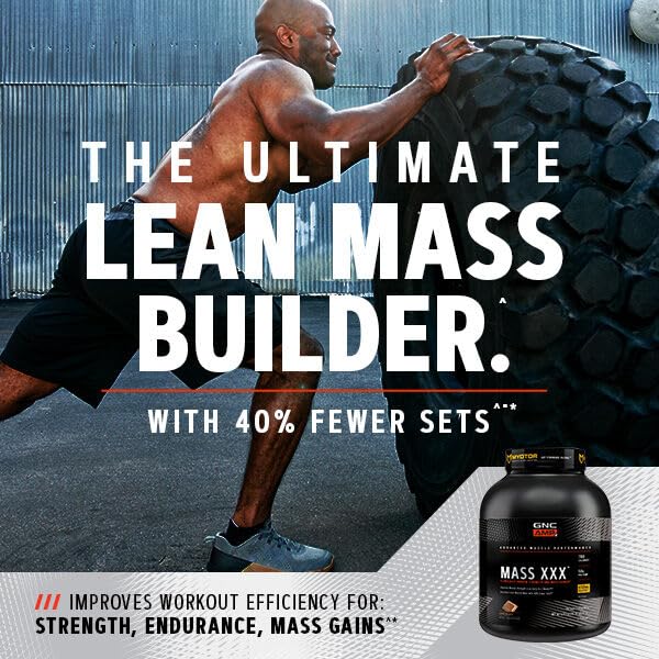 GNC AMP Mass XXX Mass Gainer Protein Powder | 50g Protein | Targeted Muscle Building and Workout Support Formula with MyoTor, BCAA and Creatine | Chocolate | 13 Servings