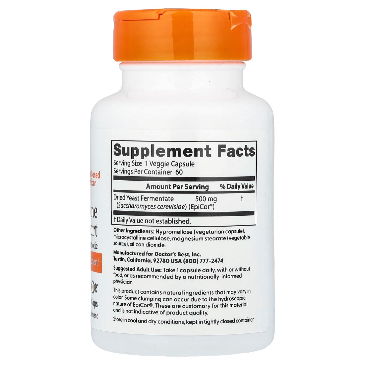 Doctor's Best Epicor, Immune Health Defense, Non-GMO, Vegan, Gluten Free, 500 Mg, 60 VC (DRB-00177)