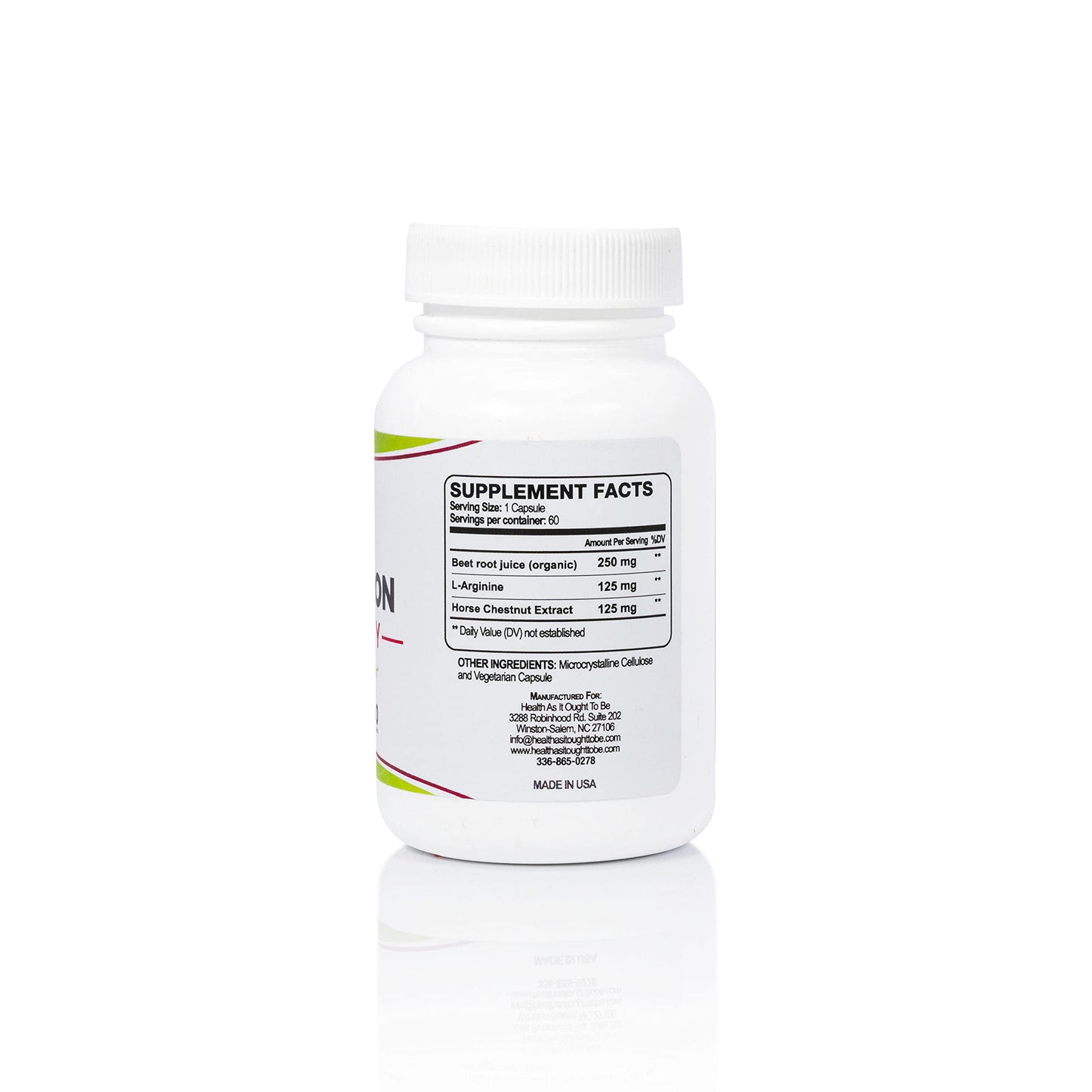 Health As It Ought To Be Circulation Syn3rgy Supplement | Physician Formulated Capsules with Beet Root, L-Arginine, Horse Chestnut | 60 Capsules