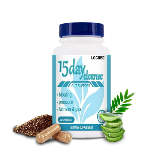 LOCRED 15 Day Cleanse Capsule,Colon Cleanse Detox and Gut Health for Women & Men,with with Senna, Cascara Sagrada & Psyllium Husk,30 Capsules