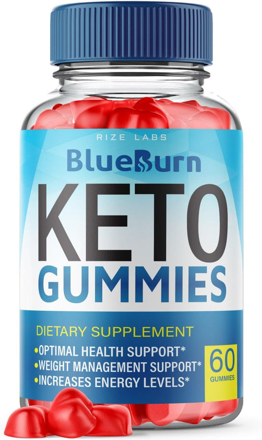 rize labs - BlueBurn Keto+ACV Gummies for Advanced Weight Loss, ACV Supplement, Maximum Strength (60 Gummies)