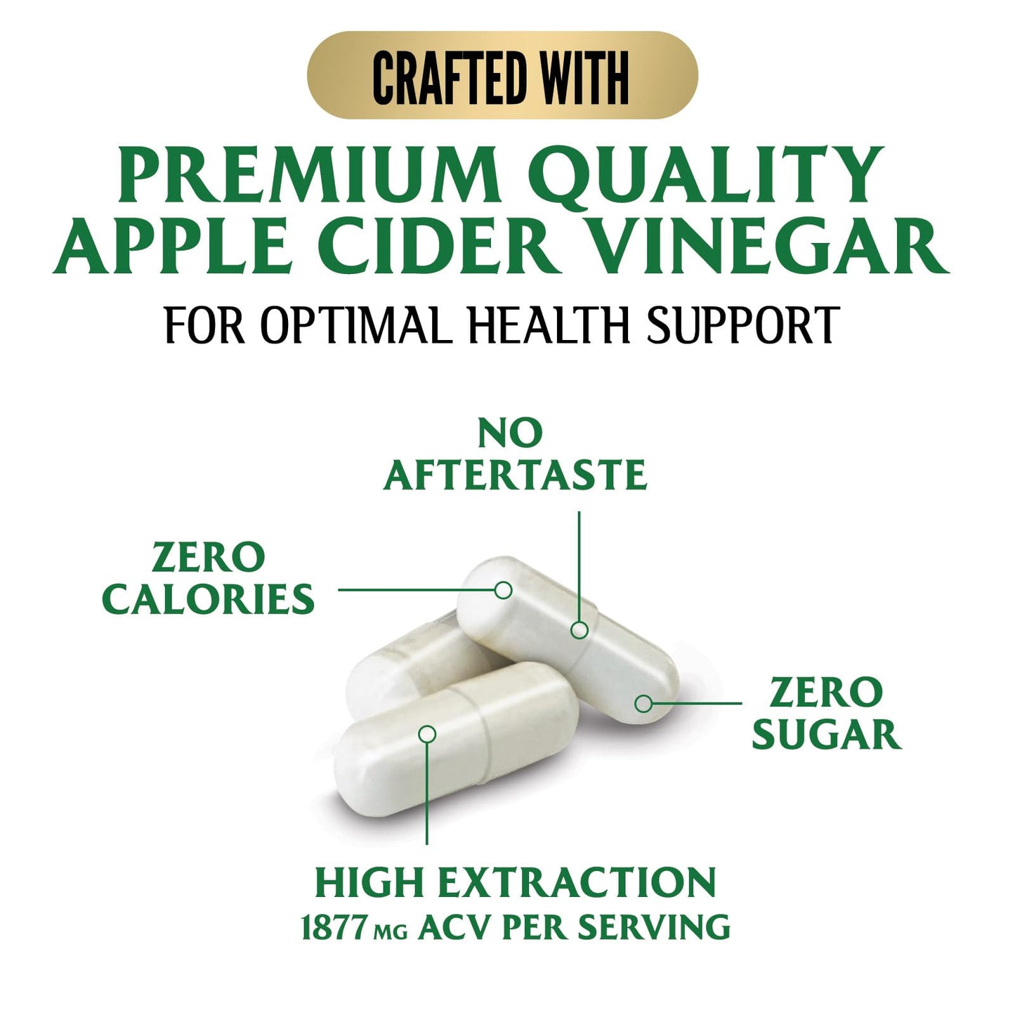 Apple Cider Vinegar Capsules - Extra Strength ACV Supplement with Vitamin D3 & Zinc for Energy, Digestion & Immune Support Balance - Non-GMO, Gluten-Free ACV Pills for Detox & Cleanse - 60 Capsules