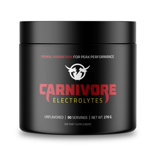 Carnivore Electrolytes: Premium Hydration Powder for Carnivore Diet - Balanced Electrolyte Support, Zero Carb, Keto Friendly - Supplement for Optimal Energy & Recovery - 90 Servings (Unflavored)