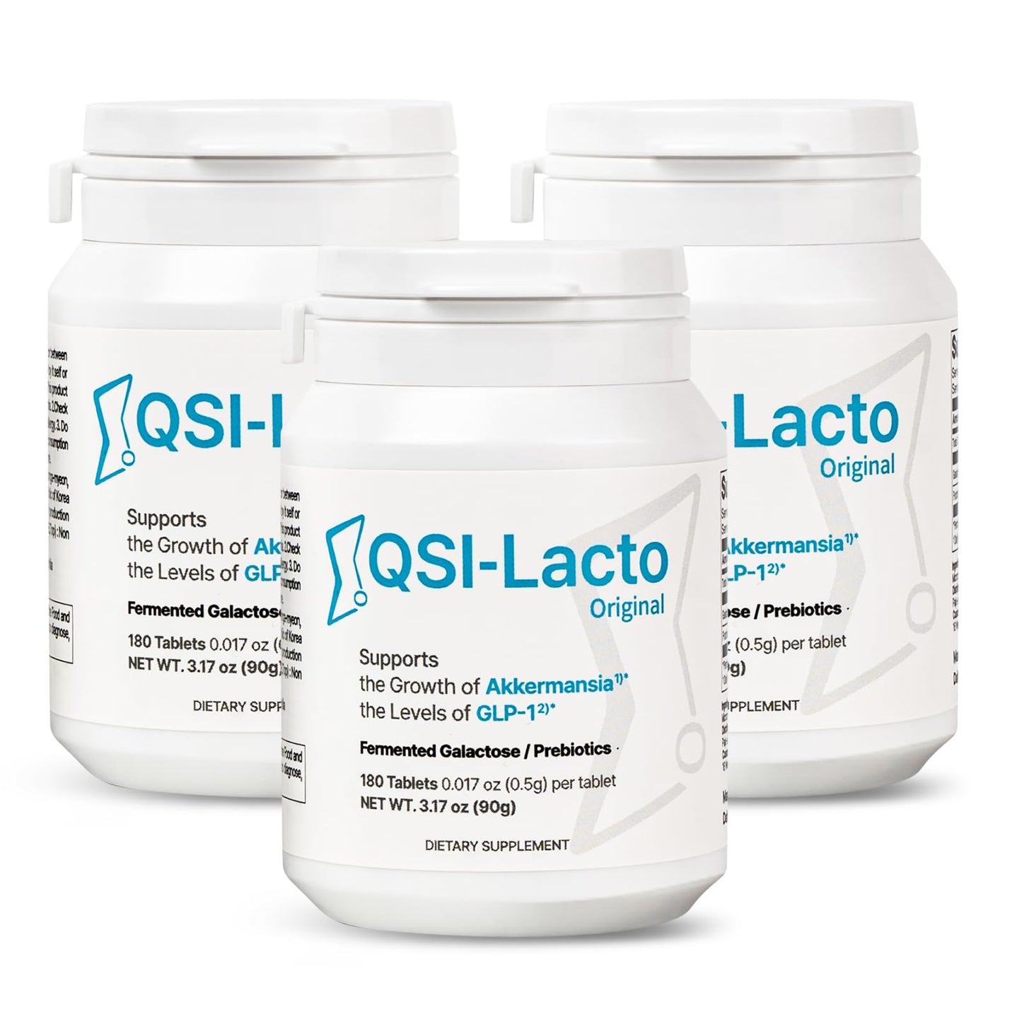 QSI-Lacto Original 3 Packs, 270 Servings, Naturally Supports GLP-1 Level Elevation, Galactose Included, Gut Health, Prebiotics, Chewable