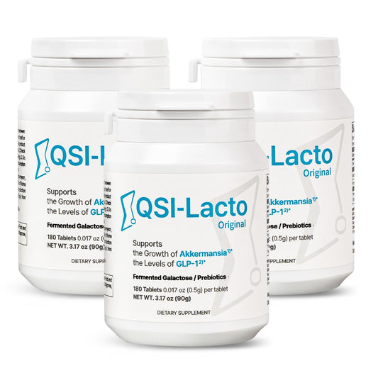 QSI-Lacto Original 3 Packs, 270 Servings, Naturally Supports GLP-1 Level Elevation, Galactose Included, Gut Health, Prebiotics, Chewable