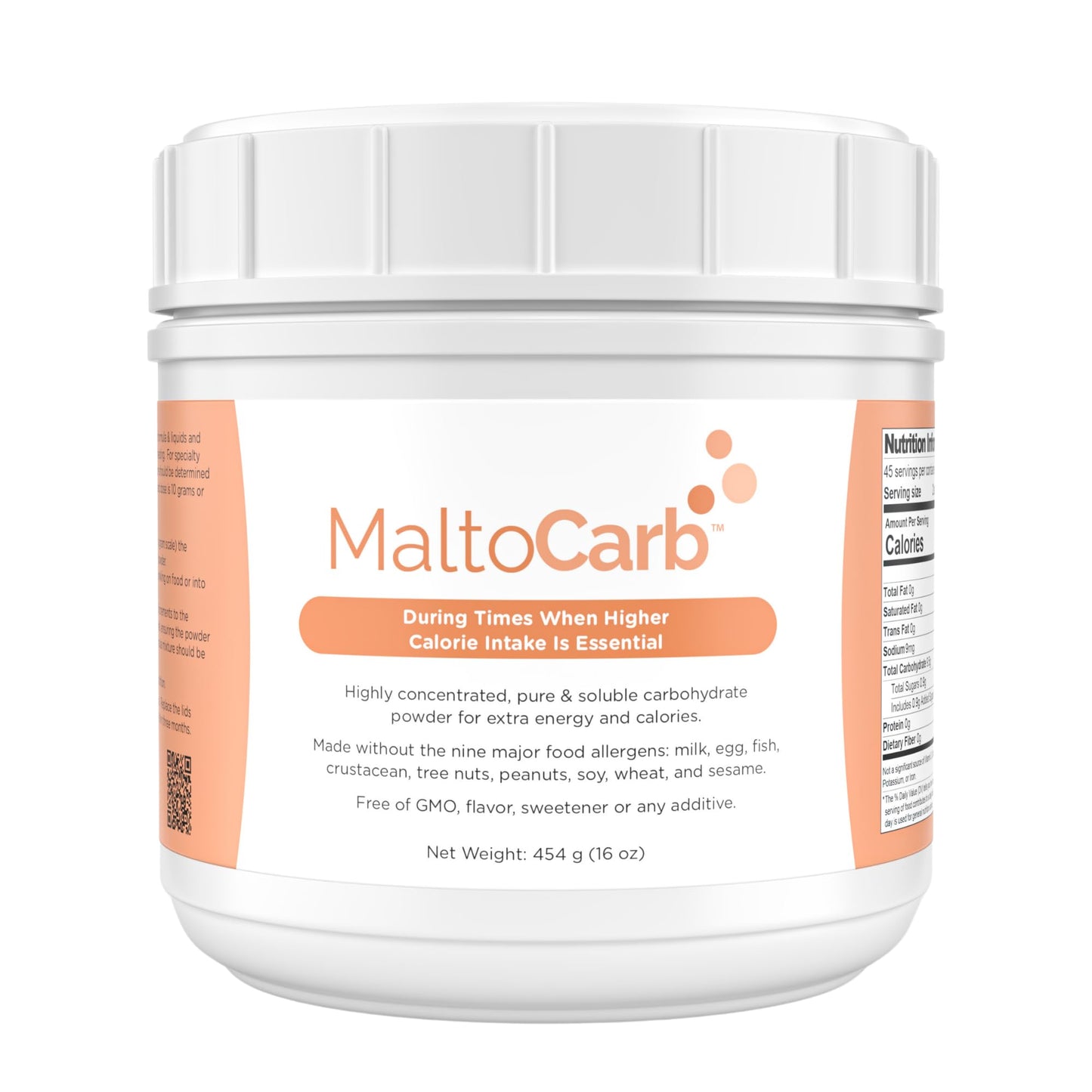 MaltoCarb Maltodextrin Powder - Carbohydrate Powder for Sustained Energy, High-Calorie, Fast-Absorbing, Gluten-Free, Plant-Based, Ideal for Recovery, Weight Gain, Athletes & Dietary Support- 454g