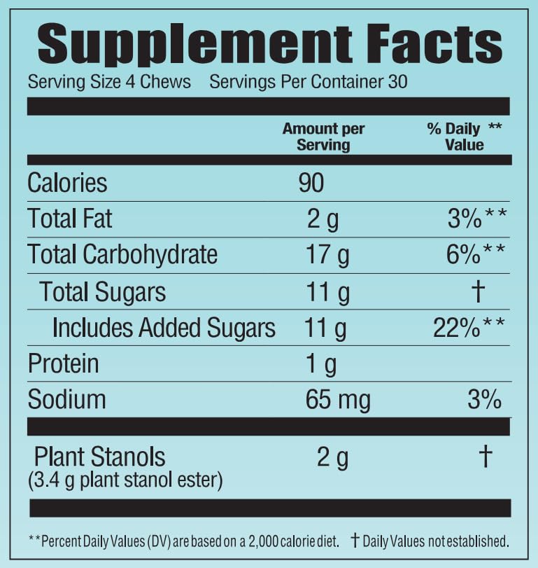 Benecol® Soft Chews - Made with Clinically Proven Cholesterol-Lowering Plant Stanols - Cholesterol Management Supplement (120 Chocolate Chews)