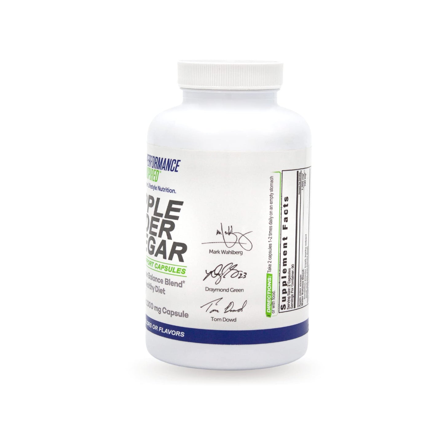 Performance Inspired Nutrition Apple Cider Vinegar Capsules - 1000mg - Supports Weight Loss, Blood Sugar, Immune Health - Water Balance Blend - 180 Count