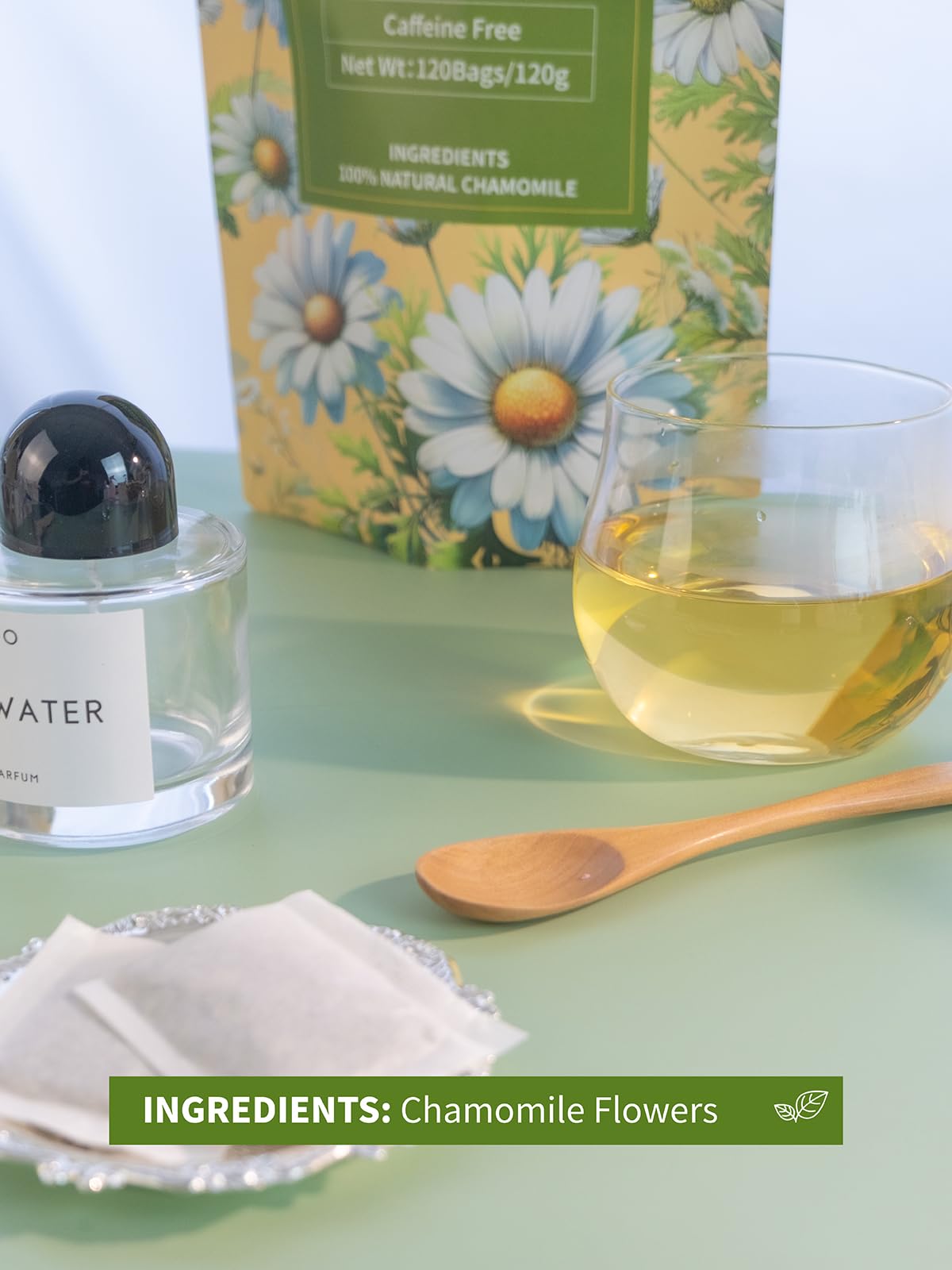 HYNTMYT Chamomile Tea Bags 1gbag Natural  Pure Chamomile Flowers Herbal Tea Caffeine Free 120 Count