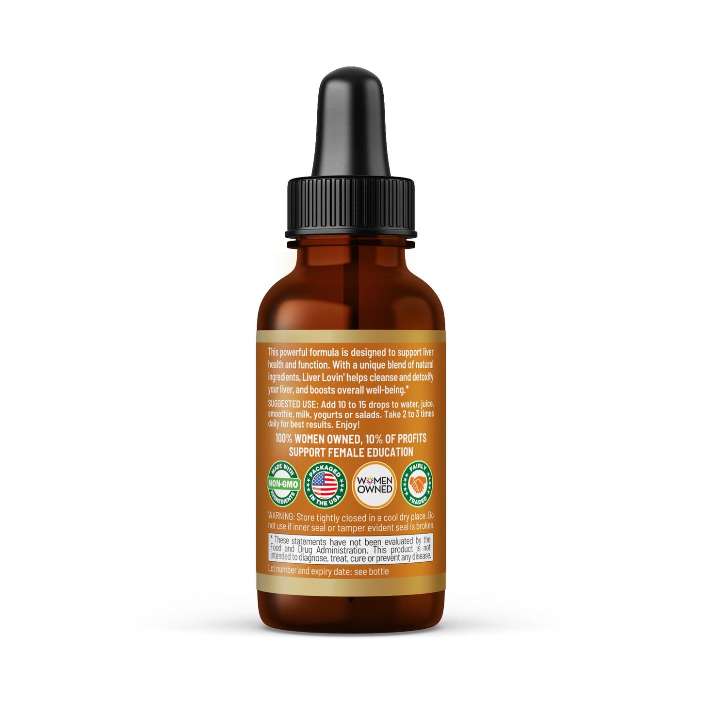 Liver Lovin 1oz - Premium Liver Cleanse Detox Herbal Health Formula - Formulated with Milk Thistle Chanca Piedra & More Organic Herbs, Liver Vitamins Liquid Drops - Limpieza De Higado Graso - 1 Bottle