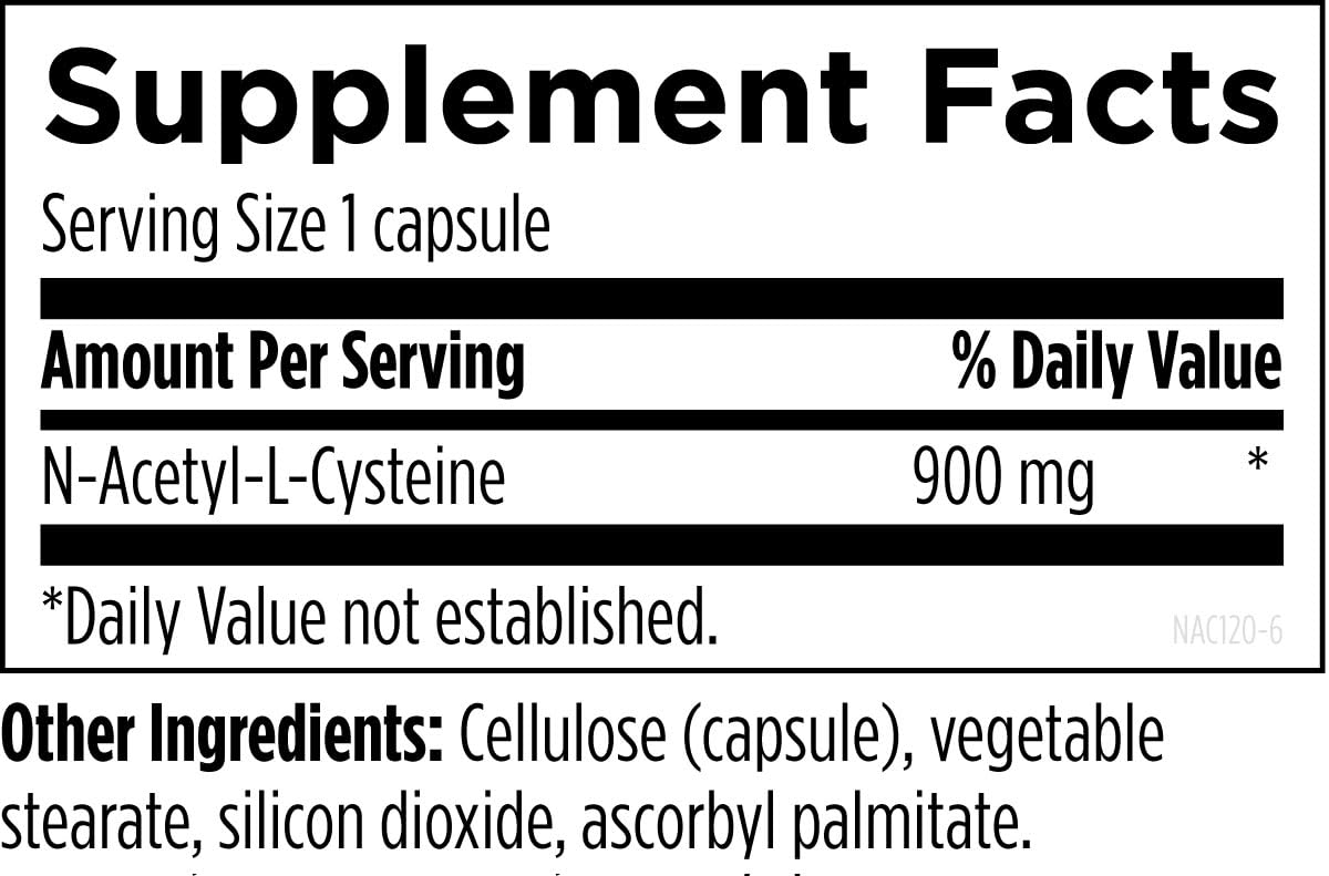Designs for Health N-Acetyl-L-Cysteine - 900mg NAC, Antioxidant Glutathione Precursor - Detox + Workout Recovery Support - Non-GMO + Gluten Free Supplement (120 Capsules)