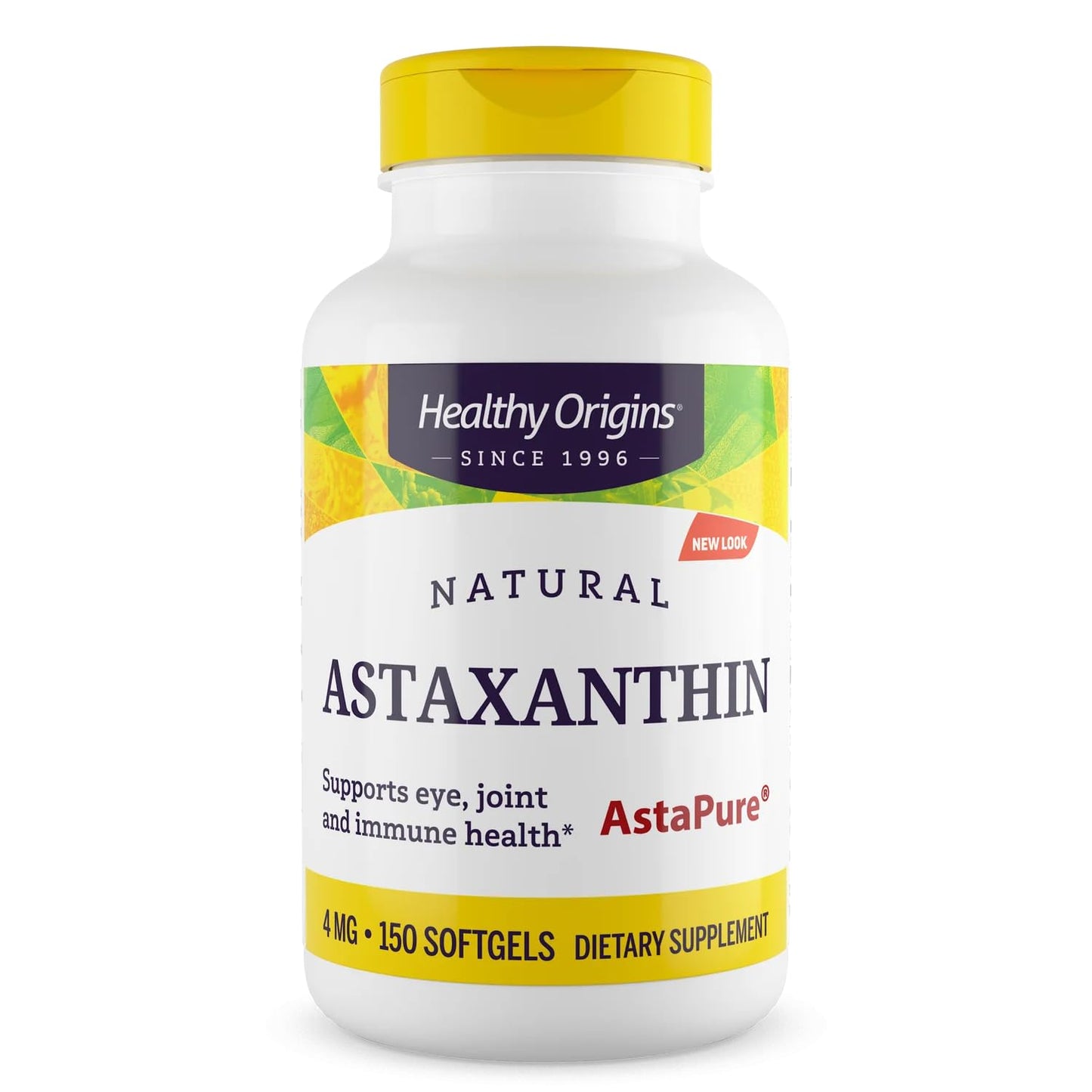 Healthy Origins Astaxanthin 4 mg (Natural, Astapure, Non-GMO, Gluten Free, Eye Support, Joint Support, Immune Support), 150 Softgels