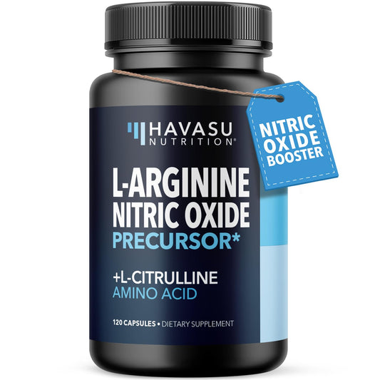 L-Arginine Capsules with L-Citrulline - Nitric Oxide Supplement - L Arginine and L Citrulline Blend - 120 Count - Vegan, Non-GMO Capsules for Performance, Endurance and Muscle Support - 2 Month Supply