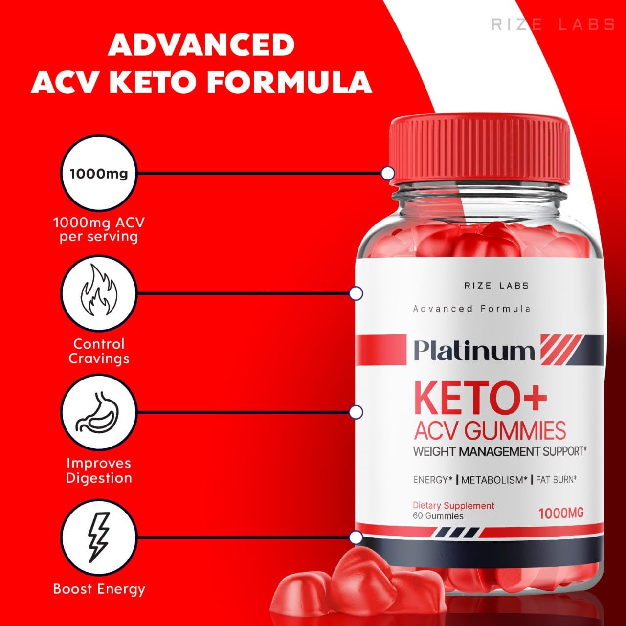 (2 Pack) Platinum Keto ACV Gummies, Platinum Keto+ACV Gummies for Advanced Weight Loss, Platinum Keto Supplement, Platinum Maximum Strength Gomitas, Platinum Advanced Formula Reviews (120 Gummies)